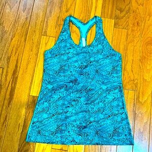 Lululemon Racerback Tank Teal/Black Never worn Size 12